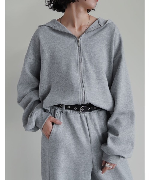 Re:EDIT（リエディ）の「[イージーケア]ダンボールダブルジップフーディー（パーカー・レディース・ブラック/杢グレー・MEDIUM/LARGE）」の11枚目の写真