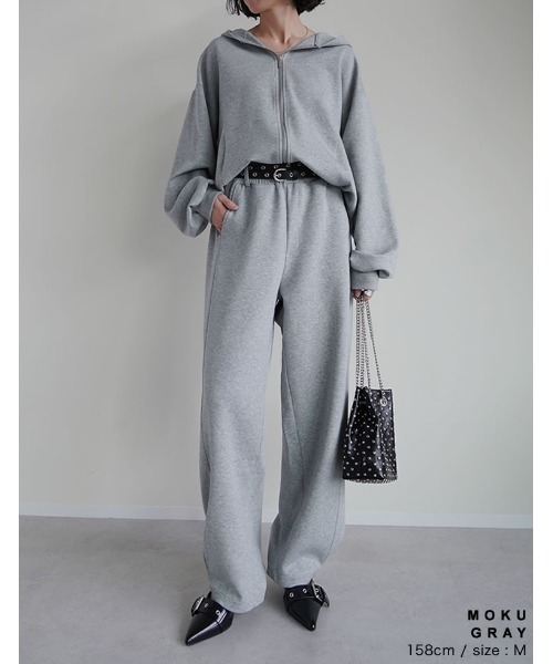 Re:EDIT（リエディ）の「[イージーケア]ダンボールダブルジップフーディー（パーカー・レディース・ブラック/杢グレー・MEDIUM/LARGE）」の12枚目の写真