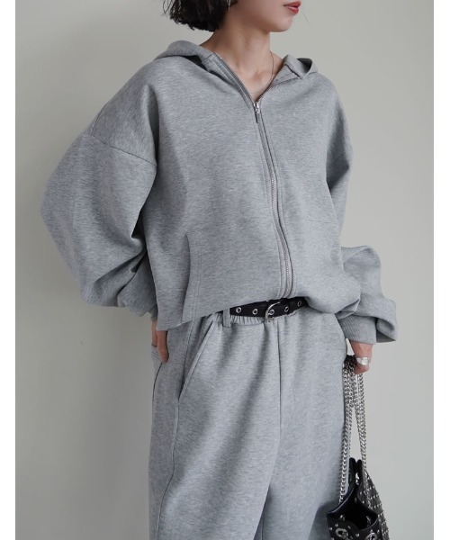 Re:EDIT（リエディ）の「[イージーケア]ダンボールダブルジップフーディー（パーカー・レディース・ブラック/杢グレー・MEDIUM/LARGE）」の16枚目の写真