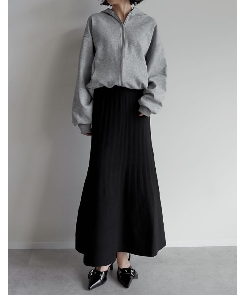 Re:EDIT（リエディ）の「[イージーケア]ダンボールダブルジップフーディー（パーカー・レディース・ブラック/杢グレー・MEDIUM/LARGE）」の21枚目の写真