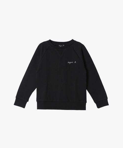 agnes b.(アニエスベー)の「キッズ ロゴ コットン 長袖 スウェット(スウェット・キッズ・ブラック・10YEAR/12YEAR/4YEAR/8YEAR/6YEAR)」の1枚目の写真