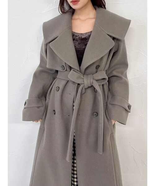 giunon ビッグカラーコート グレー GIUNON（ジウノン）の「big