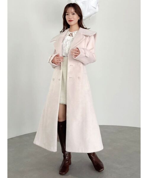ほぼ未使用✨️　定価17万　エブール　ピュアアルパカ ドルマントレンチコート ELLE SHOP】The IT Coat List｜エル・ショップ