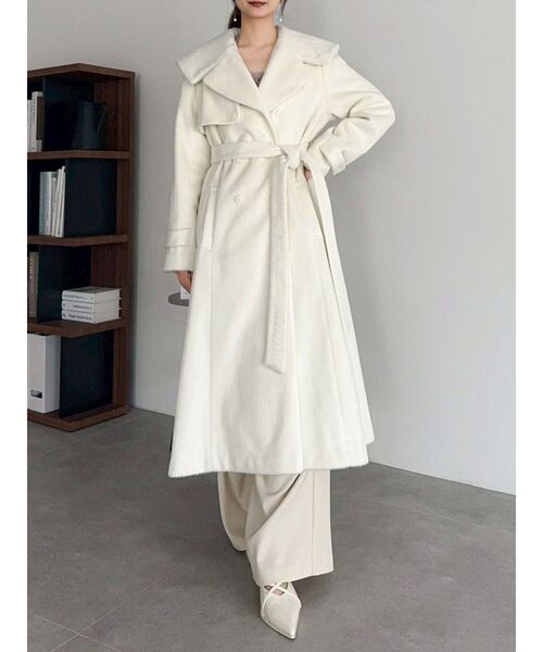 ✧︎新品✧︎ジャス　スタンダードPコート　ホワイト　S PLST(プラステ)公式 | シャギーチェスターコート