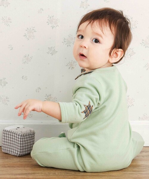 SLAP SLIP BABY（スラップスリップベビー）の「恐竜とげとげ襟付きカバーオールベビー(60~80cm)（ロンパース・キッズ・ブルー/グリーン・80ｃｍ/70cm/60cm）」の5枚目の写真