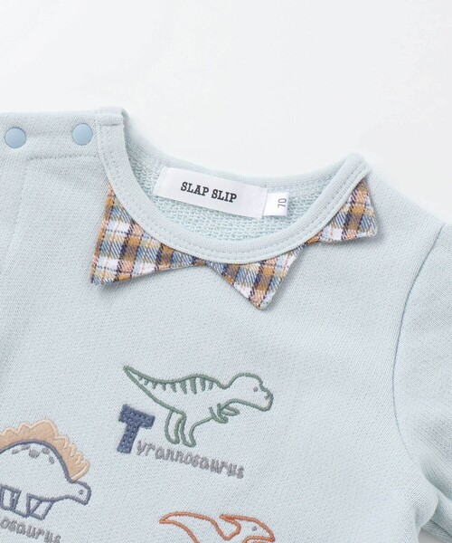 SLAP SLIP BABY（スラップスリップベビー）の「恐竜とげとげ襟付きカバーオールベビー(60~80cm)（ロンパース・キッズ・ブルー/グリーン・80ｃｍ/70cm/60cm）」の7枚目の写真