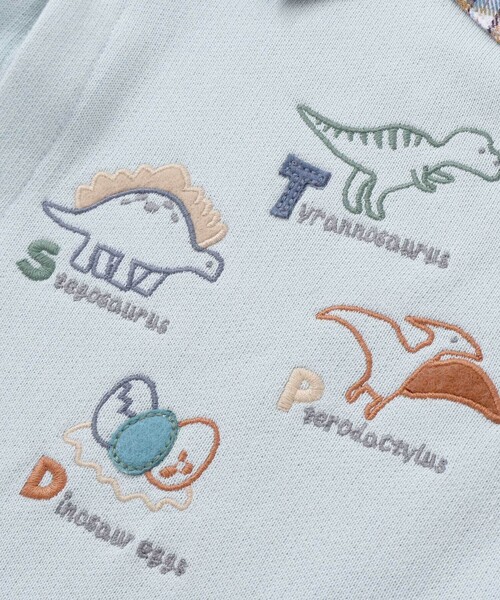 SLAP SLIP BABY（スラップスリップベビー）の「恐竜とげとげ襟付きカバーオールベビー(60~80cm)（ロンパース・キッズ・ブルー/グリーン・80ｃｍ/70cm/60cm）」の9枚目の写真