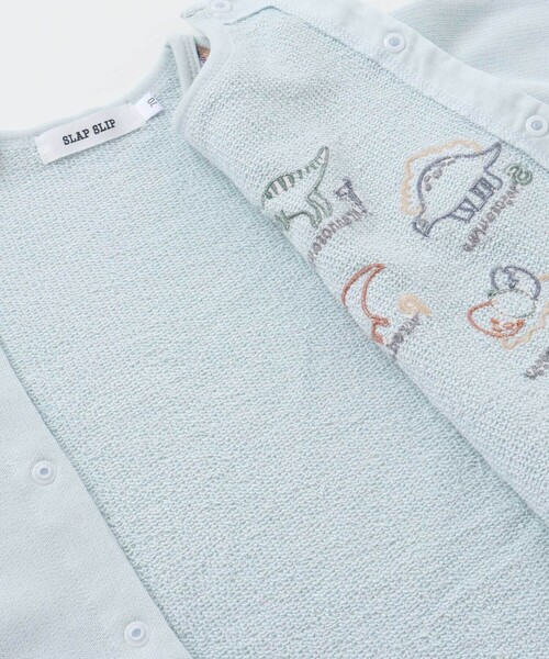 SLAP SLIP BABY（スラップスリップベビー）の「恐竜とげとげ襟付きカバーオールベビー(60~80cm)（ロンパース・キッズ・ブルー/グリーン・80ｃｍ/70cm/60cm）」の14枚目の写真
