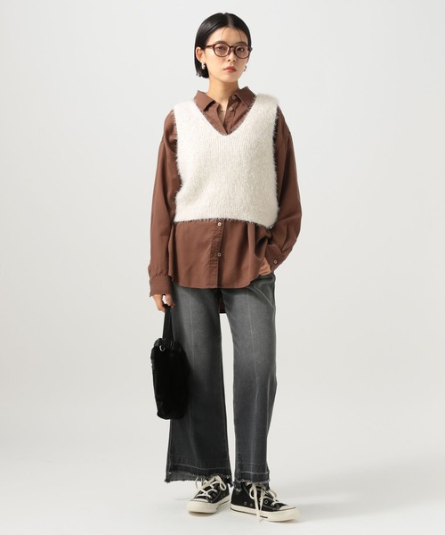 BAYFLOW（ベイフロー）の「[簡単ブラウジング仕様]2WAYスタンダード起毛シャツ（シャツ/ブラウス・レディース・ダークブラウン/ボルドー/マスタード・FREE）」の20枚目の写真