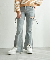 VENCEEXCHANGE（ヴァンスエクスチェンジ）の「サイドカットアウトフレアデニム（デニムパンツ）」