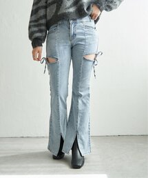 VENCEEXCHANGE（ヴァンスエクスチェンジ）の「サイドカットアウトフレアデニム（デニムパンツ）」