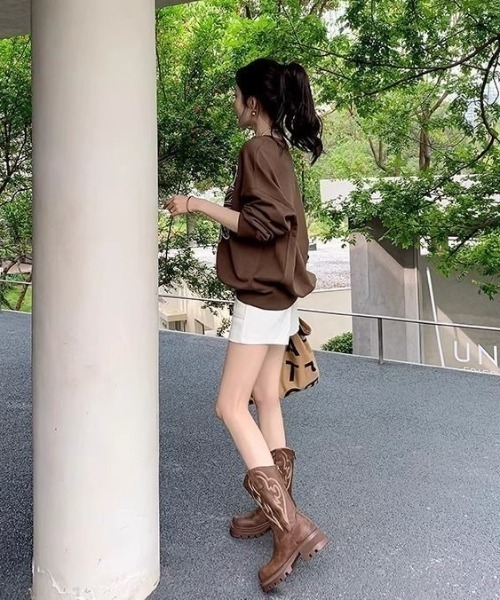 SHEPP（シープ）の「刺繍デザイン 入りウエスタンブーツ（ブーツ・レディース・ブラウン/ベージュ・M/L）」の17枚目の写真