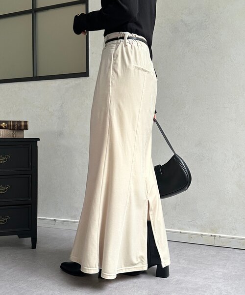 Thevon（ゼボン）の「ベロアマーメイドスカート（スカート・レディース・アイボリー/ブラック/グレー・S/M）」の11枚目の写真