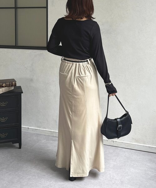 Thevon（ゼボン）の「ベロアマーメイドスカート（スカート・レディース・アイボリー/ブラック/グレー・S/M）」の15枚目の写真