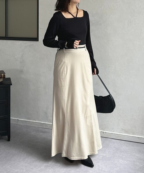 Thevon（ゼボン）の「ベロアマーメイドスカート（スカート・レディース・アイボリー/ブラック/グレー・S/M）」の16枚目の写真