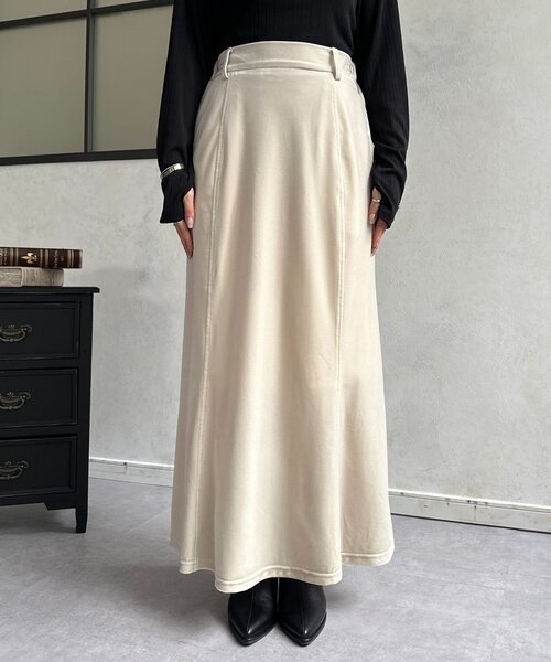 Thevon（ゼボン）の「ベロアマーメイドスカート（スカート・レディース・アイボリー/ブラック/グレー・S/M）」の17枚目の写真