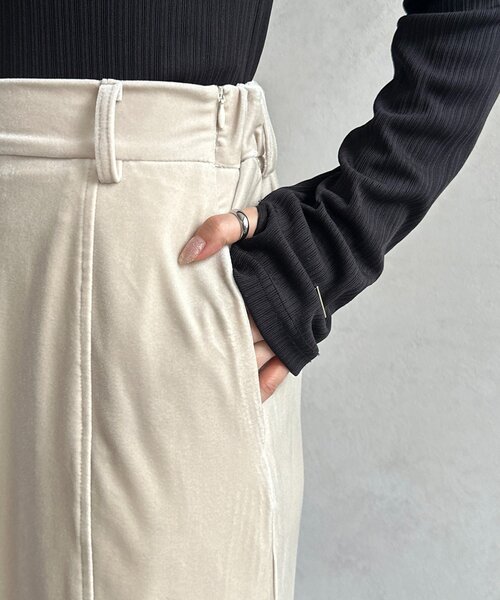 Thevon（ゼボン）の「ベロアマーメイドスカート（スカート・レディース・アイボリー/ブラック/グレー・S/M）」の21枚目の写真