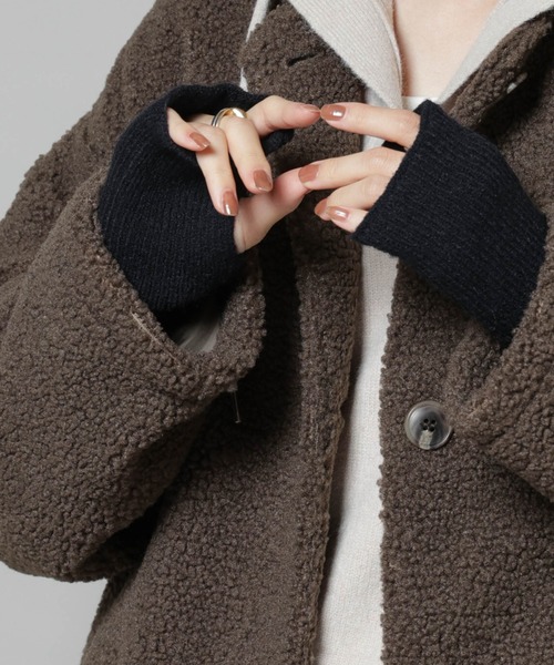 NANO universe（ナノユニバース）の「リブニットアームウォーマー（手袋・レディース・ブラック/ライトグレー/ベージュ・FREE）」の8枚目の写真