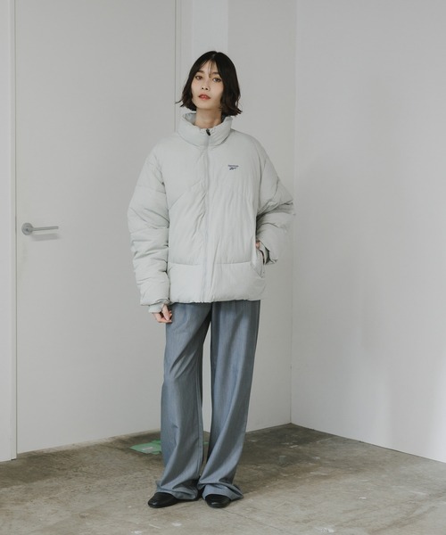 Reebok(リーボック)の「Reebok/リーボック ナイロンワッシャー ダックダウン ショートダウンジャケット/ブルゾン ブランドロゴ(ダウンジャケット/コート・メンズ・グレー/ライトグレー・M/L/XL/S)」の5枚目の写真