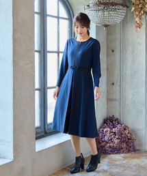 ローズティアラ七分ワンピース紺色 Rose Tiara｜ローズティアラのワンピース（ブルー・ネイビー