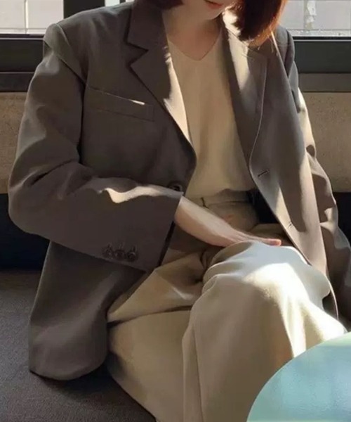 SPIGA（スピーガ）の「ｼﾝﾌﾟﾙﾃｰﾗｰﾄﾞｼﾞｬｹｯﾄ（テーラードジャケット・レディース・ブラック/ブラウン/グレー/アイボリー・SMALL/MEDIUM/LARGE/X-LARGE）」の9枚目の写真