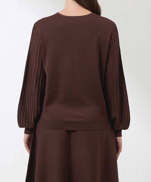 amaca（アマカ）の「リボンタイニット（ニット/セーター・レディース・ダークネイビー/オフホワイト/ブラウン系その他5・38/40）」の12枚目の写真