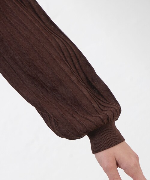 amaca（アマカ）の「リボンタイニット（ニット/セーター・レディース・ダークネイビー/オフホワイト/ブラウン系その他5・38/40）」の13枚目の写真