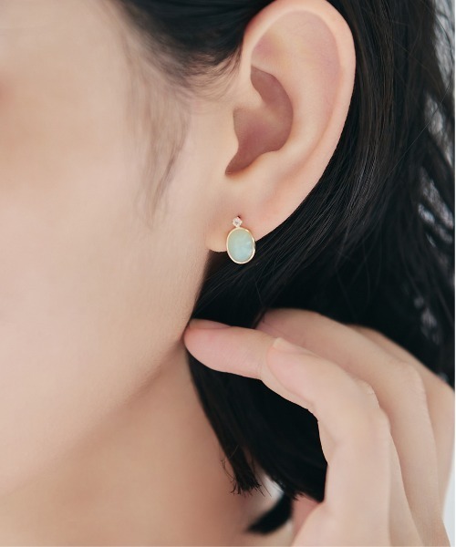 セール】K10 カラーストーン ピアス（ピアス（両耳用））｜Jewel