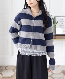 clear | ダブルジップニットトップス［大人 カジュアル 着回し力抜群］≪AW新作≫(ニット/セーター)