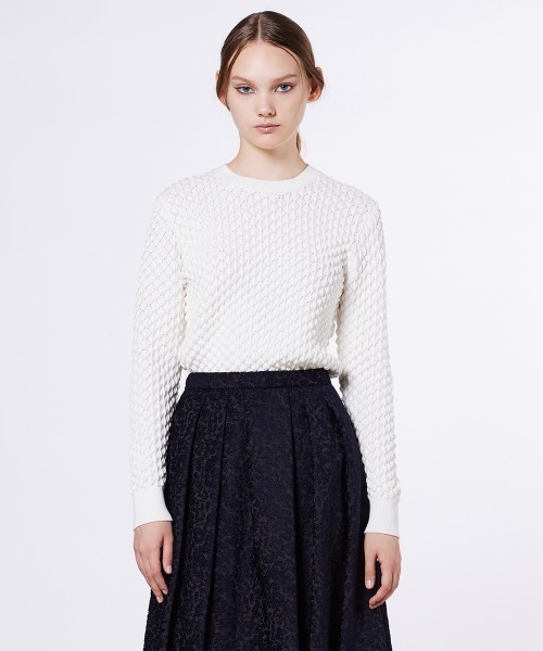 Sov.（ソブ）の「アラン柄刺繍パフスリーブニット（ニット/セーター