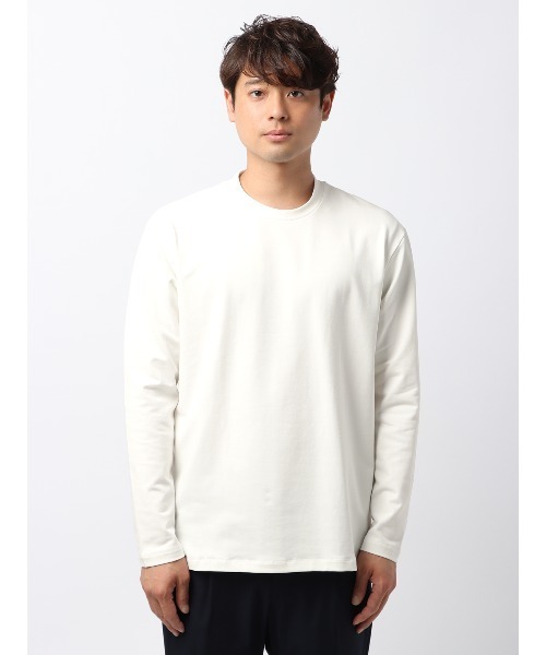 SUIT SQUARE（スーツスクエア）の「ロングTシャツ 長袖 裏毛天竺 PERFORMANCE SUIT SERIES（Tシャツ/カットソー・メンズ・ブラック系/ホワイト系・3L/LL/L/M/S）」の3枚目の写真