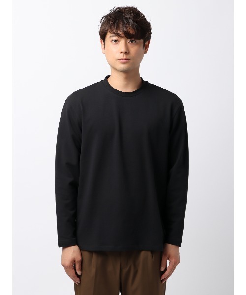 SUIT SQUARE（スーツスクエア）の「ロングTシャツ 長袖 裏毛天竺 PERFORMANCE SUIT SERIES（Tシャツ/カットソー・メンズ・ブラック系/ホワイト系・3L/LL/L/M/S）」の8枚目の写真