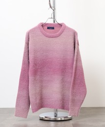 WS select フェザーヤーン段染めルーズサイズクルーニット