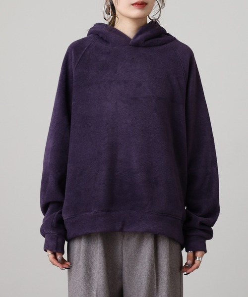 OMNES（オムネス）の「ふわふわフリースパーカー長袖（パーカー・レディース・パープル/チャコール/キャメル/アイボリー・FREE）」の21枚目の写真