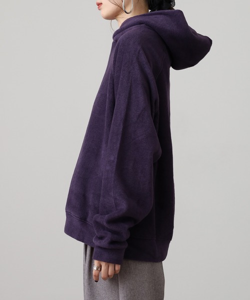 OMNES（オムネス）の「ふわふわフリースパーカー長袖（パーカー・レディース・パープル/チャコール/キャメル/アイボリー・FREE）」の22枚目の写真