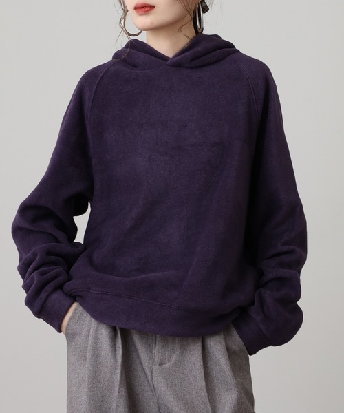 OMNES（オムネス）の「ふわふわフリースパーカー長袖（パーカー・レディース・パープル/チャコール/キャメル/アイボリー・FREE）」の13枚目の写真