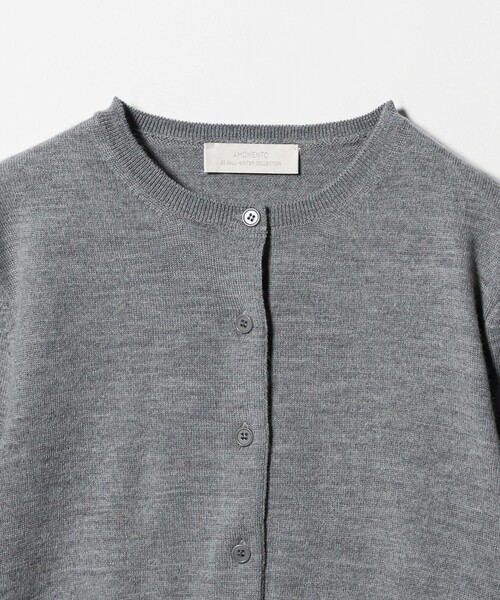 AMOMENTO＞ROUND NECK CROP CARDIGAN/カーディガン（カーディガン