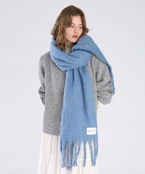 To b. by agnes b.（トゥービーバイアニエスベー）の「ラメ マフラー（マフラー・レディース・ブルー・FREE）」の4枚目の写真