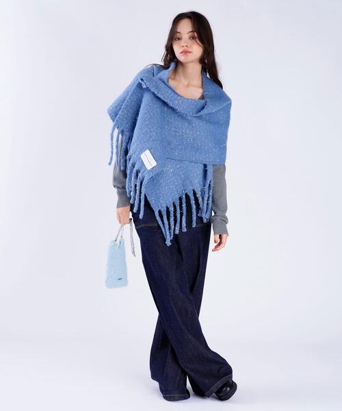 To b. by agnes b.（トゥービーバイアニエスベー）の「ラメ マフラー（マフラー・レディース・ブルー・FREE）」の2枚目の写真