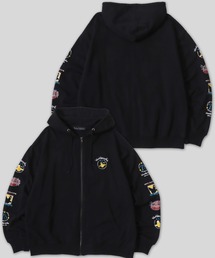 Supreme ブラック パーカー バックV字プリント ブランド古着】バックプリントジップアップパーカー（パーカー