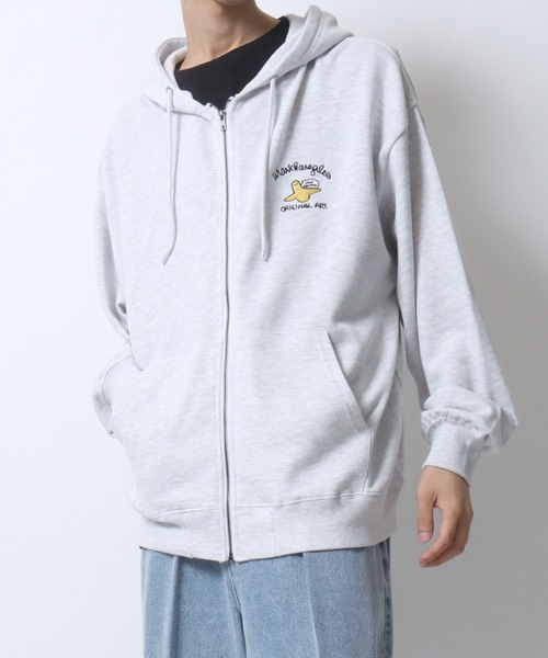 Mark Gonzales（マーク・ゴンザレス）の「MARK GONZALES ARTWORK COLLECTION/マークゴンザレス 別注 ワンポイント刺繍 バックプリント 袖プリント オーバーサイズ 裏毛 フルジップパーカー フーディー レディース メンズ（パーカー・メンズ・アッシュグレー/ブラック/グレー系その他2/グレー系その他/ブラック系その他/グレー・M/L/XL）」の17枚目の写真