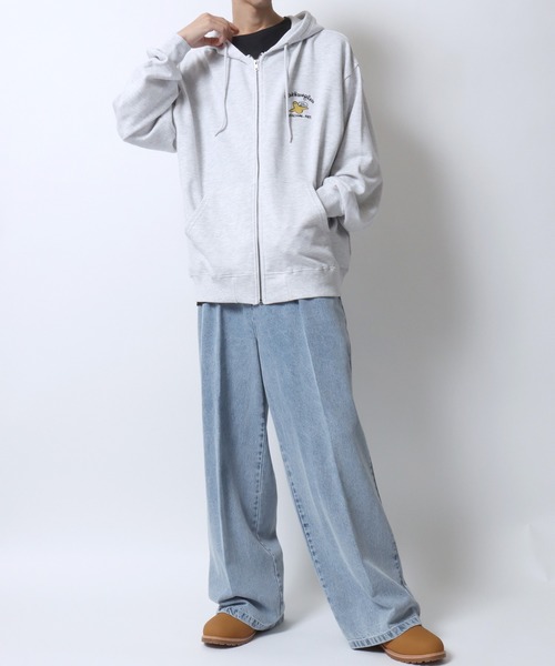Mark Gonzales（マーク・ゴンザレス）の「MARK GONZALES ARTWORK COLLECTION/マークゴンザレス 別注 ワンポイント刺繍 バックプリント 袖プリント オーバーサイズ 裏毛 フルジップパーカー フーディー レディース メンズ（パーカー・メンズ・アッシュグレー/ブラック/グレー系その他2/グレー系その他/ブラック系その他/グレー・M/L/XL）」の18枚目の写真