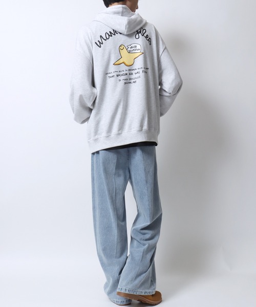 Mark Gonzales（マーク・ゴンザレス）の「MARK GONZALES ARTWORK COLLECTION/マークゴンザレス 別注 ワンポイント刺繍 バックプリント 袖プリント オーバーサイズ 裏毛 フルジップパーカー フーディー レディース メンズ（パーカー・メンズ・アッシュグレー/ブラック/グレー系その他2/グレー系その他/ブラック系その他/グレー・M/L/XL）」の16枚目の写真