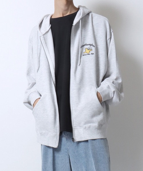 Mark Gonzales（マーク・ゴンザレス）の「MARK GONZALES ARTWORK COLLECTION/マークゴンザレス 別注 ワンポイント刺繍 バックプリント 袖プリント オーバーサイズ 裏毛 フルジップパーカー フーディー レディース メンズ（パーカー・メンズ・アッシュグレー/ブラック/グレー系その他2/グレー系その他/ブラック系その他/グレー・M/L/XL）」の19枚目の写真