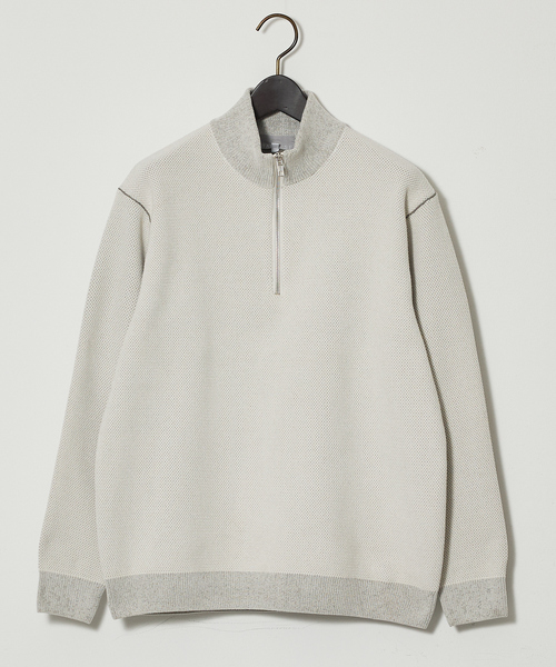 ABAHOUSE GRAY（アバハウスグレイ）の「ダブルフェイス モールカノコ ハーフジップニット（ニット/セーター・メンズ・ブラック/ライトベージュ/グレー/オフホワイト・46/48）」の6枚目の写真