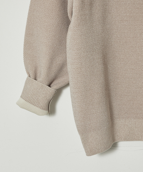 ABAHOUSE GRAY（アバハウスグレイ）の「ダブルフェイス モールカノコ ハーフジップニット（ニット/セーター・メンズ・ブラック/ライトベージュ/グレー/オフホワイト・46/48）」の19枚目の写真