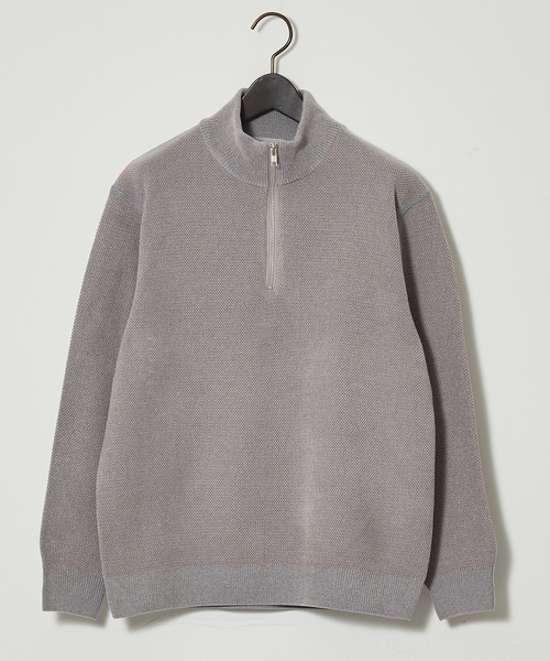 ABAHOUSE GRAY（アバハウスグレイ）の「ダブルフェイス モールカノコ ハーフジップニット（ニット/セーター・メンズ・ブラック/ライトベージュ/グレー/オフホワイト・46/48）」の21枚目の写真