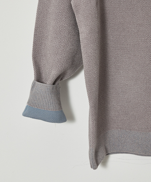 ABAHOUSE GRAY（アバハウスグレイ）の「ダブルフェイス モールカノコ ハーフジップニット（ニット/セーター・メンズ・ブラック/ライトベージュ/グレー/オフホワイト・46/48）」の22枚目の写真