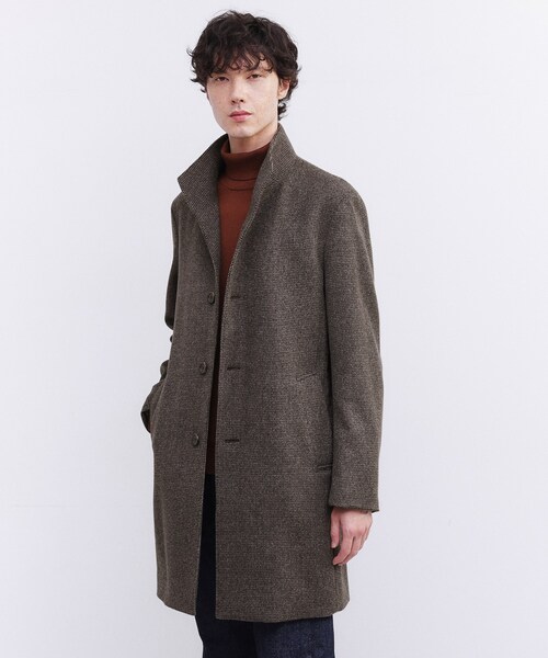 TAKEO KIKUCHI（タケオキクチ）の「カシミヤブレンド ビーバー調ピンヘッドスタンドカラーコート（その他アウター・メンズ・ブラウン系その他5/チャコール・01/05/04/03/02）」の3枚目の写真