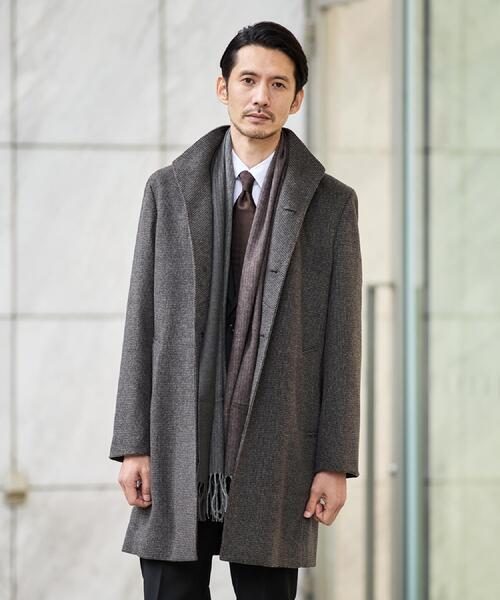TAKEO KIKUCHI（タケオキクチ）の「カシミヤブレンド ビーバー調ピンヘッドスタンドカラーコート（その他アウター・メンズ・ブラウン系その他5/チャコール・01/05/04/03/02）」の4枚目の写真